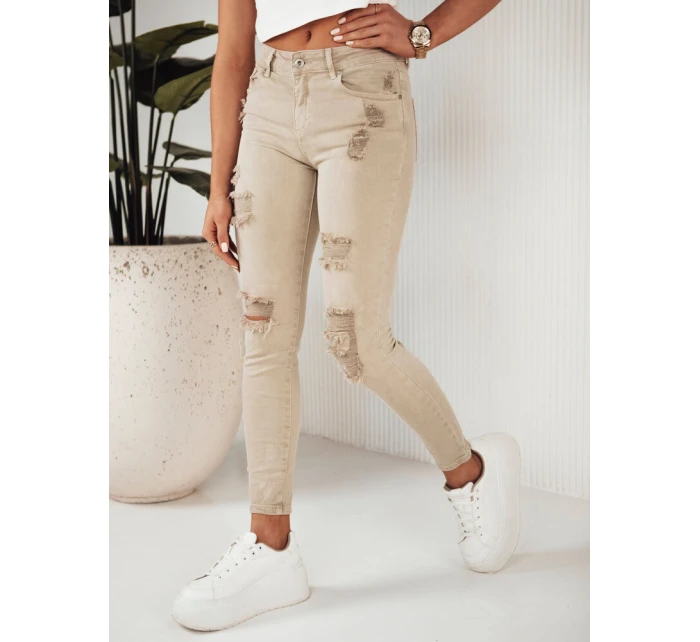 Dámské džínové kalhoty dark beige Dstreet model 21972764 - FashionStreet