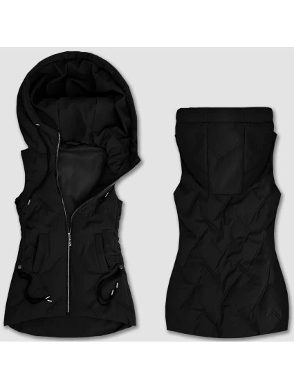 Čierna dámska vesta so šnúrkou S'West (B8381-1)