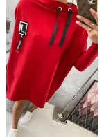 Oversize mikina s asymetrickými boky červená Oversize mikina s asymetrickými boky červená