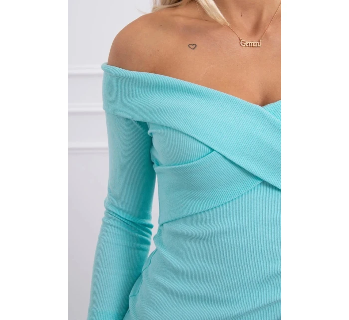 Halenka s model 21753072 výstřihem mátová - K-Fashion