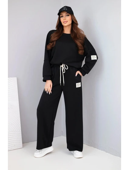 Dámská souprava máslo mikina + kalhoty černý