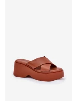 Dámské sandály na platformě a klínu camel model 21687265 - Boto Dámské sandály na platformě a klínu camel model 21687265 - Boto