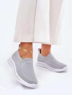 Damskie Tenisówki Materiałowe Wsuwane Szare Adiora