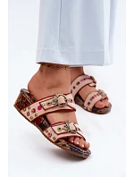 Kožené vzorované dámské sandály na platformě Maciejka K7406-04 Multicolor