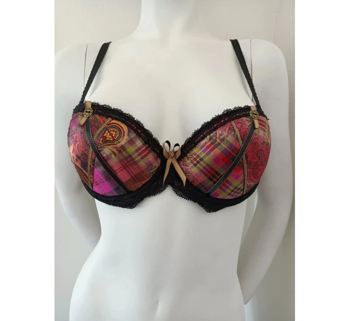 Vystužená podprsenka s kosticou Flamenco čierno-ružová - Hamana