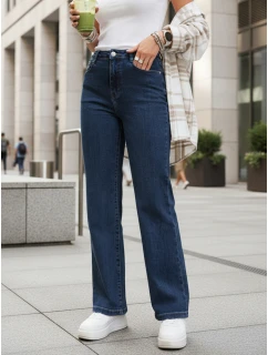 Jeansy damskie z wysokim stanem granatowe model 22015407 - FashionStreet