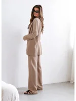 Dámsky oblek cappuccino s ľanom (VE48) Dámsky oblek cappuccino s ľanom (VE48)