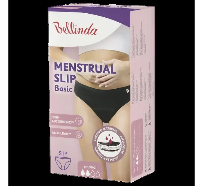 BASIC MENSTRUAL SLIP NORMAL - BELLINDA - čierna
