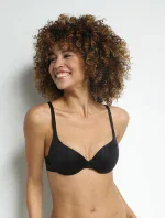 Dámska hladká vystužená podprsenka DIM INVISIFREE PADDED BRA - DIM - čierna