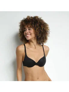 Dámska hladká vystužená podprsenka DIM INVISIFREE PADDED BRA - DIM - čierna