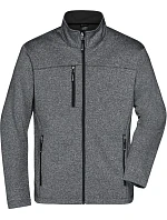 JN Pánská 2vrstvá melanžová softshell bunda 02. dark melange/black model 22530635 - Daiber JN Pánská 2vrstvá melanžová softshell bunda 02. dark melange/black model 22530635 - Daiber