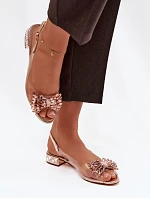 Průhledné sandály s mašlí D&A MR52-231 růžové zlato