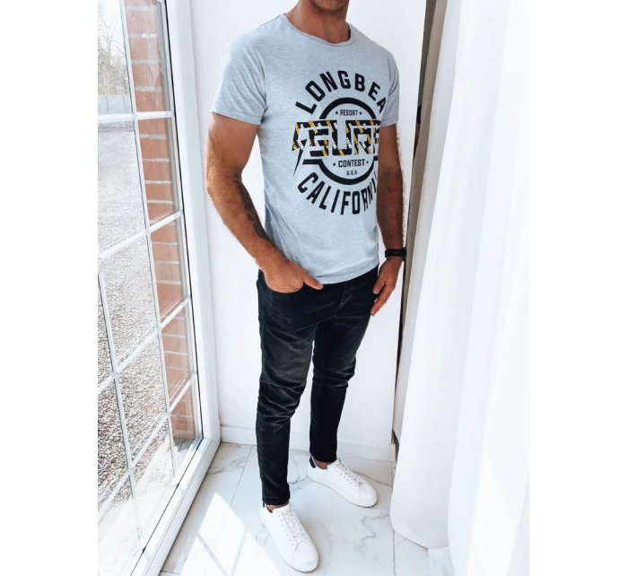 Pánské tričko s potiskem světle šedé Dstreet model 21969382 - FashionStreet