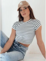 Dámské pruhované tričko LUNA ROSE white Dstreet model 21969923 - FashionStreet