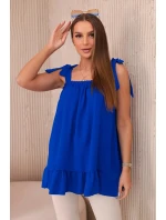 Halenka s mašličkami chrpově modrá Halenka s mašličkami chrpově modrá