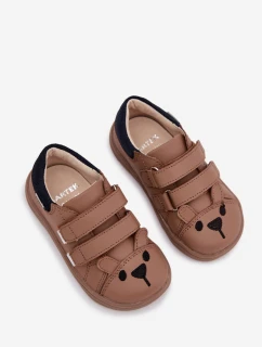 Kožené dětské polobotky Barefoot s Medvídkem model 21958971 Béžové - Bartek S.A.
