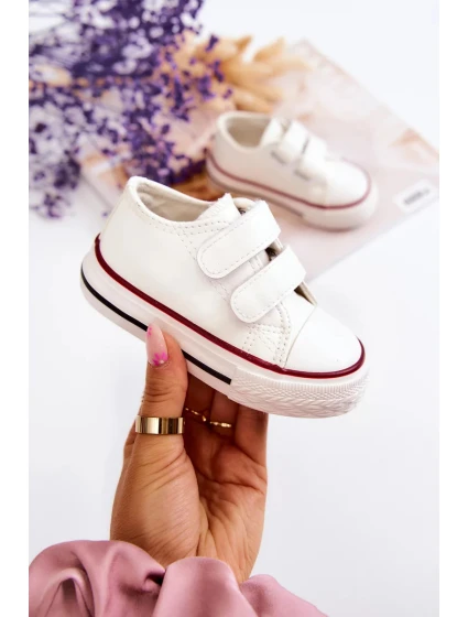 Dětské Kůže tenisky se suchým zipem Bílé Foster Dětské Kůže tenisky se suchým zipem Bílé Foster