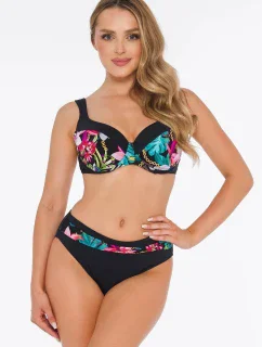 Dámske dvojdielne plavky Barcelona 1 S896BE1 Black with Leaves - Self