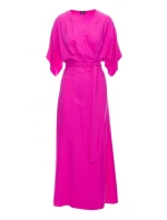 Dámske zavinovacie šaty S406 Tmavo ružová - Stylove