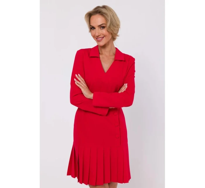 Dámské šaty se spodním lemem Červená - MOE model 21859197