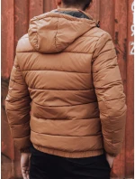 Pánska prešívaná zimná bunda s kapucňou FashionStreet camel TX4829 Pánska prešívaná zimná bunda s kapucňou FashionStreet camel TX4829