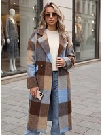 Płaszcz damski dwurzędowy z w niebieski model 22554729 - FashionStreet Płaszcz damski dwurzędowy z w niebieski model 22554729 - FashionStreet