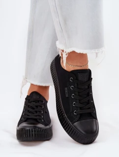 Materiałowe Trampki Damskie Na Platformie Big Star RR274775 Czarne