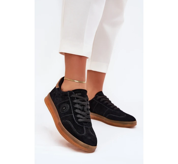 Zamszowe Sneakersy Damskie Big Star RR274851 HI-POLY SYSTEM Czarne