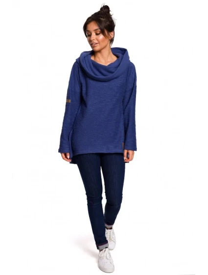 model 15100515 Svetr s vysokým límcem indigo - BeWear model 15100515 Svetr s vysokým límcem indigo - BeWear