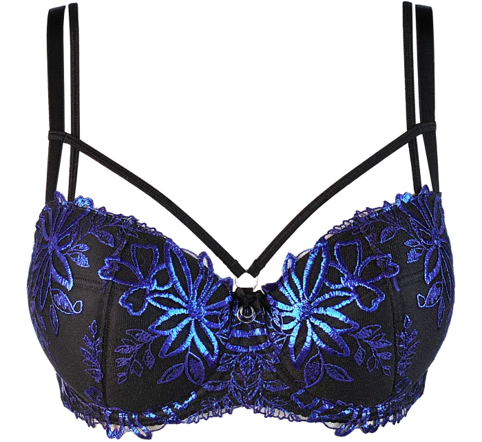 Podprsenka V-10231 čierna a modrá - Axami