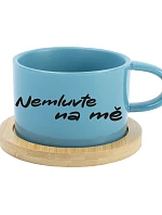 NEMLUVTE NA MĚ – modrý hrnček Makronka 200 ml