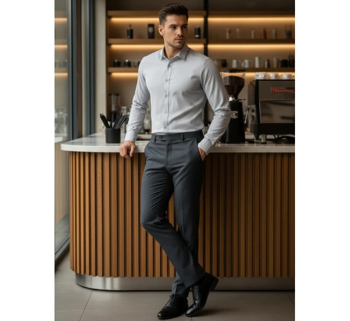 Pánská elegantní košile světle šedá Dstreet model 21968140 - FashionStreet