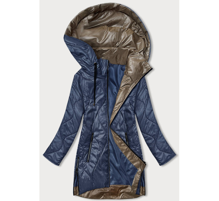 Modrá dámska bunda s odopínacou kapucňou (B8218-72)