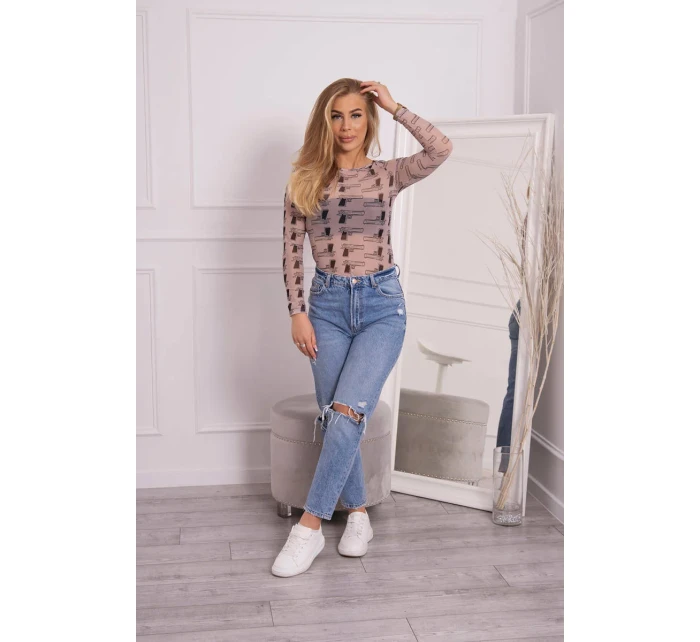 body v béžové barvě model 18746276 - K-Fashion