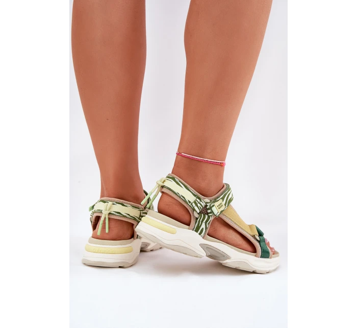 Dámské Sandály Na Suchý Zip model 21694720 Zelené - D.Franklin