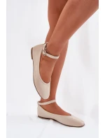 Eko Zamszowe Baleriny Z Paskiem I Klamrą Beżowe Deomira Eko Zamszowe Baleriny Z Paskiem I Klamrą Beżowe Deomira