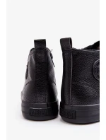 Pánske zateplené tenisky so zipsom Black Big Star