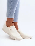 Damskie Tenisówki Trampki Slip-On Beżowe Lovinia