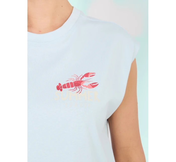 T shirt D12022M02769B jasny niebieski