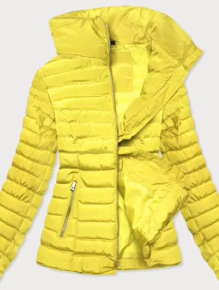 Žltá prešívaná dámska bunda pre prechodné obdobie (23063-3)