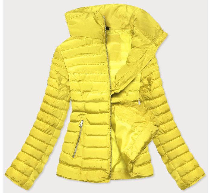 Žltá prešívaná dámska bunda pre prechodné obdobie (23063-3)