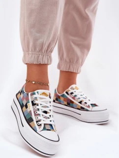 Wzorzyste Trampki Damskie Na Platformie Lee Cooper LCW-25-31-3441L Multikolor