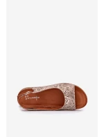 Skórzane Sandały Damskie Na Koturnie Maciejka L7069-04 Beżowe