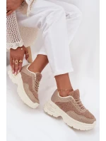 Sneakersy Damskie Z Cyrkoniami I Futerkiem Typu Baranek Beżowe Zarika Sneakersy Damskie Z Cyrkoniami I Futerkiem Typu Baranek Beżowe Zarika