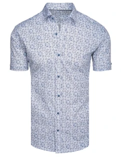 Pánské vzorované tričko s krátkým rukávem modré model 21989589 - Dstreet