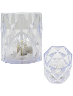 MINI DEKORATÍVNA LAMPA 6 CM TRANSPARENTNÁ TEPLÁ BIELA 1 LED