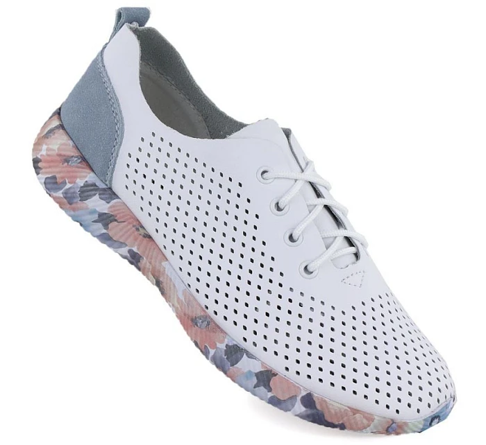 Dámske kožené poltopánky biele Artiker 58C0586