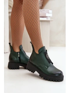 Zazoo Dámské kožené boty s ozdobou model 21669311 - Boto