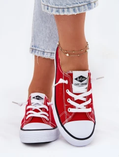 Materiałowe Trampki Damskie Lee Cooper LCW-25-02-3298L Czerwone