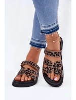 Klapki Damskie Z Rzepem Vinceza 17401 Panterka